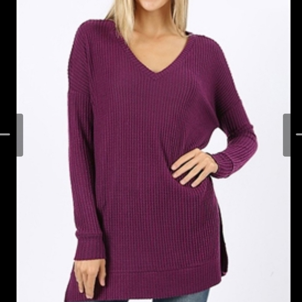 Plum V Thermal Tunic